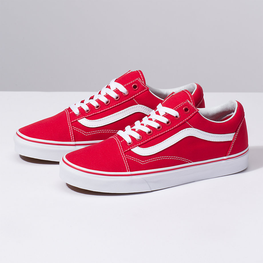 Vans Erkek Spor Ayakkabı Canvas Old Skool Kırmızı | 39208-606